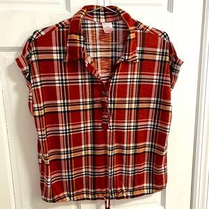 No Boundaries Plaid Top